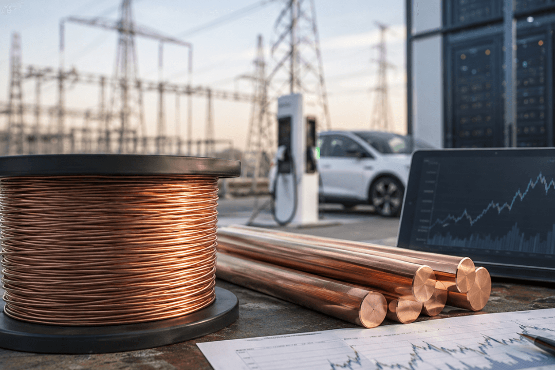 Měď za rok vydělala víc než Nvidia. Účet platí automobilky i energetika