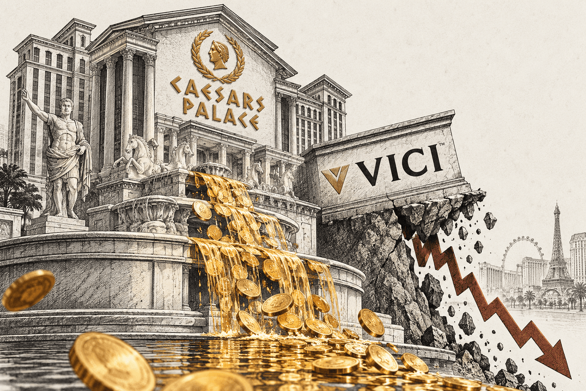 Majitel Caesars Palace VICI vyplácí dividendu 7,5 %, akcie přesto za rok ztratila 23,3 %